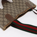 GUCCI GG Supreme Web Sherry Line Tote Bag PVC Beige Gold 39 02 003 Auth 155545-7