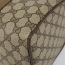 GUCCI GG Supreme Web Sherry Line Boston Bag PVC Beige 116 02 007 Auth 155547-12