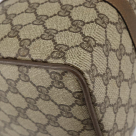 GUCCI GG Supreme Web Sherry Line Boston Bag PVC Beige 116 02 007 Auth 155547