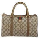 GUCCI GG Supreme Web Sherry Line Boston Bag PVC Beige 116 02 007 Auth 155547-2
