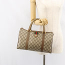 GUCCI GG Supreme Web Sherry Line Boston Bag PVC Beige 116 02 007 Auth 155547-23