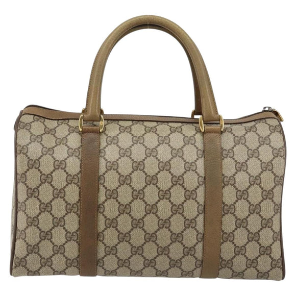 GUCCI GG Supreme Web Sherry Line Boston Bag PVC Beige 116 02 007 Auth 155547