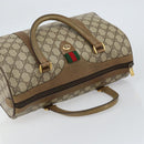 GUCCI GG Supreme Web Sherry Line Boston Bag PVC Beige 116 02 007 Auth 155547-6