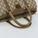 GUCCI GG Supreme Web Sherry Line Boston Bag PVC Beige 116 02 007 Auth 155547-7