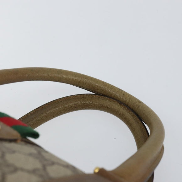 GUCCI GG Supreme Web Sherry Line Boston Bag PVC Beige 116 02 007 Auth 155547