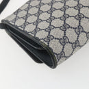 GUCCI GG Supreme Sherry Line Shoulder Bag PVC Red Navy Auth 155552-13