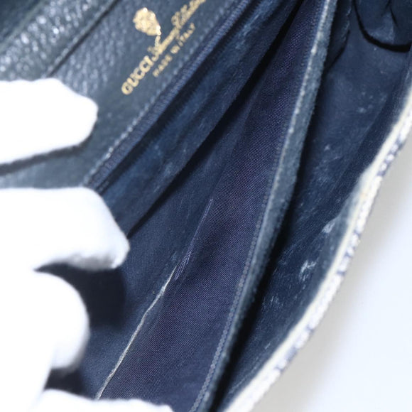 GUCCI GG Supreme Sherry Line Shoulder Bag PVC Red Navy Auth 155552