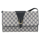 GUCCI GG Supreme Sherry Line Shoulder Bag PVC Red Navy Auth 155552-2