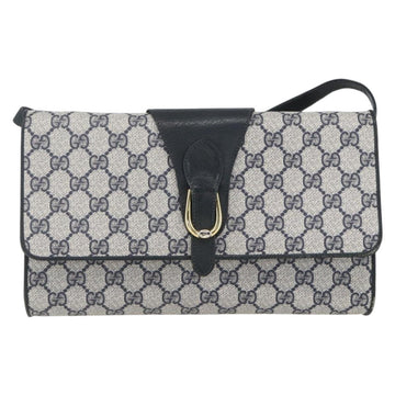 GUCCI GG Supreme Sherry Line Shoulder Bag PVC Red Navy Auth 155552 - 0