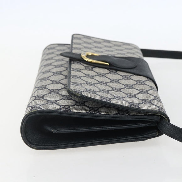 GUCCI GG Supreme Sherry Line Shoulder Bag PVC Red Navy Auth 155552