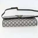 GUCCI GG Supreme Sherry Line Shoulder Bag PVC Red Navy Auth 155552-9