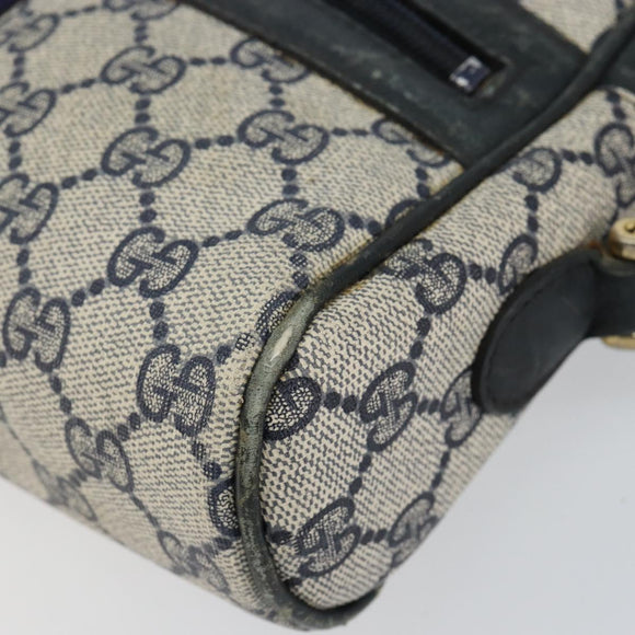 GUCCI GG Supreme Sherry Line Shoulder Bag PVC Navy Gold 010 378 Auth 155553