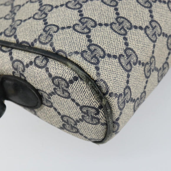 GUCCI GG Supreme Sherry Line Shoulder Bag PVC Navy Gold 010 378 Auth 155553