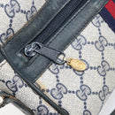 GUCCI GG Supreme Sherry Line Shoulder Bag PVC Navy Gold 010 378 Auth 155553-20