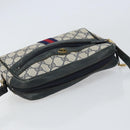 GUCCI GG Supreme Sherry Line Shoulder Bag PVC Navy Gold 010 378 Auth 155553-6