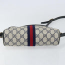 GUCCI GG Supreme Sherry Line Shoulder Bag PVC Navy Gold 010 378 Auth 155553-9