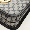 GUCCI Interlocking GG Supreme Shoulder Bag PVC Navy Gold Auth 155554V-11