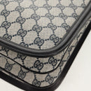 GUCCI Interlocking GG Supreme Shoulder Bag PVC Navy Gold Auth 155554V-13