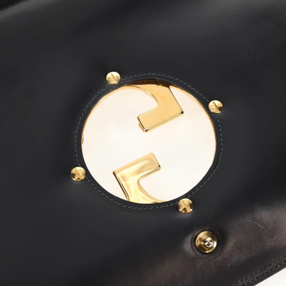 GUCCI Interlocking GG Supreme Shoulder Bag PVC Navy Gold Auth 155554V