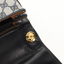 GUCCI Interlocking GG Supreme Shoulder Bag PVC Navy Gold Auth 155554V-17