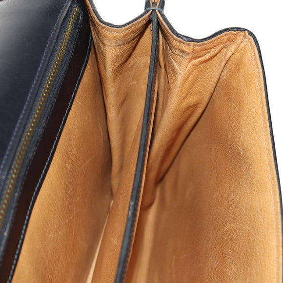 GUCCI Interlocking GG Supreme Shoulder Bag PVC Navy Gold Auth 155554V