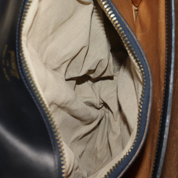 GUCCI Interlocking GG Supreme Shoulder Bag PVC Navy Gold Auth 155554V