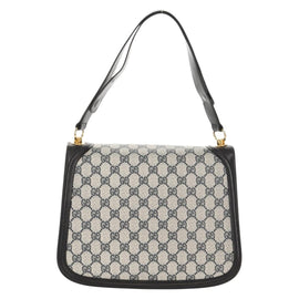 GUCCI Interlocking GG Supreme Shoulder Bag PVC Navy Gold Auth 155554V - 0