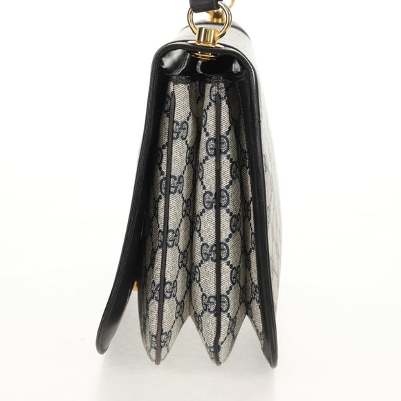 GUCCI Interlocking GG Supreme Shoulder Bag PVC Navy Gold Auth 155554V