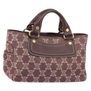 CELINE Paris Macadam Canvas Boogie bag Hand Bag Bordeaux Gold Auth 155559-1
