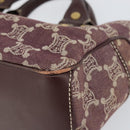 CELINE Paris Macadam Canvas Boogie bag Hand Bag Bordeaux Gold Auth 155559-10