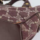CELINE Paris Macadam Canvas Boogie bag Hand Bag Bordeaux Gold Auth 155559-12