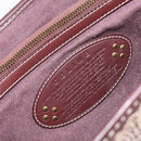 CELINE Paris Macadam Canvas Boogie bag Hand Bag Bordeaux Gold Auth 155559-15