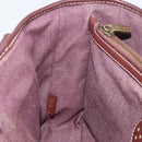 CELINE Paris Macadam Canvas Boogie bag Hand Bag Bordeaux Gold Auth 155559-18