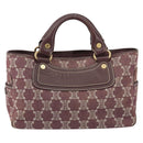 CELINE Paris Macadam Canvas Boogie bag Hand Bag Bordeaux Gold Auth 155559-2