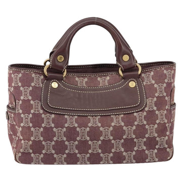 CELINE Paris Macadam Canvas Boogie bag Hand Bag Bordeaux Gold Auth 155559 - 0
