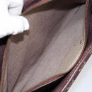 CELINE Paris Macadam Canvas Boogie bag Hand Bag Bordeaux Gold Auth 155559-20