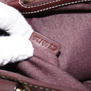 CELINE Paris Macadam Canvas Boogie bag Hand Bag Bordeaux Gold Auth 155559-22