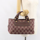CELINE Paris Macadam Canvas Boogie bag Hand Bag Bordeaux Gold Auth 155559-23