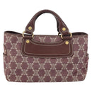 CELINE Paris Macadam Canvas Boogie bag Hand Bag Bordeaux Gold Auth 155559-3