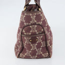 CELINE Paris Macadam Canvas Boogie bag Hand Bag Bordeaux Gold Auth 155559-4