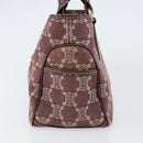 CELINE Paris Macadam Canvas Boogie bag Hand Bag Bordeaux Gold Auth 155559-5
