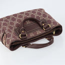 CELINE Paris Macadam Canvas Boogie bag Hand Bag Bordeaux Gold Auth 155559-6