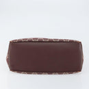 CELINE Paris Macadam Canvas Boogie bag Hand Bag Bordeaux Gold Auth 155559-9