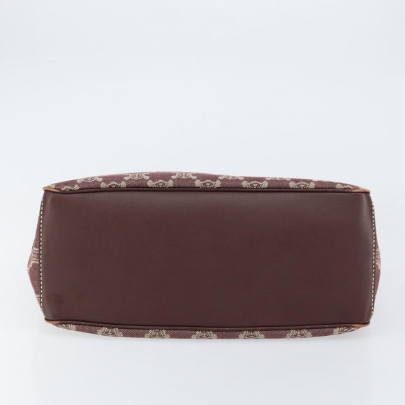 CELINE Paris Macadam Canvas Boogie bag Hand Bag Bordeaux Gold Auth 155559