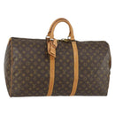 LOUIS VUITTON Monogram Keepall 55 Boston Bag M41424 LV Auth 155566V-1
