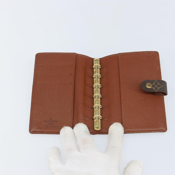LOUIS VUITTON Monogram Agenda PM Day Planner Cover R20005 LV Auth 155581