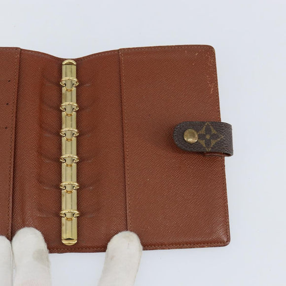 LOUIS VUITTON Monogram Agenda PM Day Planner Cover R20005 LV Auth 155581