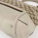 GUCCI Pretty GG Canvas Web Sherry Line Hand Bag Beige Gold 257349 Auth 155585-10