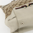 GUCCI Pretty GG Canvas Web Sherry Line Hand Bag Beige Gold 257349 Auth 155585-11