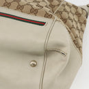 GUCCI Pretty GG Canvas Web Sherry Line Hand Bag Beige Gold 257349 Auth 155585-12